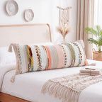 PANOD Boho Long Lumbar Throw Pillow Cover 16 x 36 Red Brown, Chenille Morocan Extra Long Pillow Case Cover, Decorative Long Pillow for Bed Couch Sofa Farmhouse - Image 5