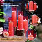 Nimiko Flickering Flameless LED Candles,Battery Operated Candles 9 Pcs with Embedded Star String,Acrylic LED Pillar Candles with Remote,Suitable for Home Decoration to Create an Atmosphere (Pink) - Image 3