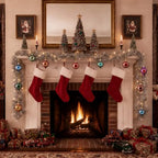 16 Pcs Vintage Glass Christmas Ornament Reflector Decor, Retro - Image 4