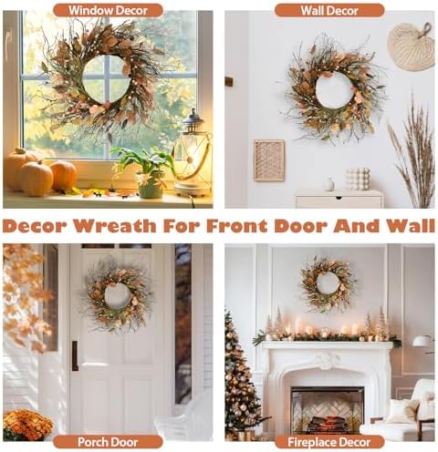 26 Inch Fall Wreath for Front Door Large Full Magnolia Leaf Wreath - Image 5