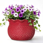 Ceramic Pots for Plants, 12 Inch Flower Pot with Drainage Hole, Red by Fivepot