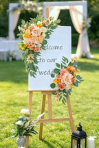 Wedding Welcome Signs Floral(Pack of 2)，Wedding Arch Flowers for Wedding Decorations and Reception Backdrop Decoration (New Champagne) - Image 4