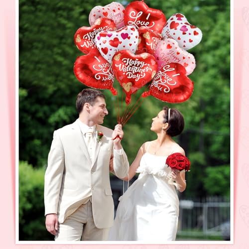 FairySandy 100 Pcs Valentine's Day Heart Foil Balloons Valentine's Day Decorations 18 Inch Valentines Love Balloon Party Decorations for Wedding Baby Shower Birthday Decor Multicolor - Image 7
