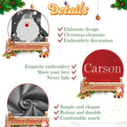 Set of 3, 18" Dia Personalized Gray Christmas Stockings with Embroidery Names, with Holders,Quality Thick Fleece Material Stockings for Family Décor(Set of 3-D) - Image 3