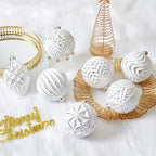 16Pcs Vintage Rustic Christmas Ball Ornaments - Large Shatterproof Neutral Christmas Ornaments Set Farmhouse Christmas Decor for Xmas Tree Home Party Holiday (White) - Image 5