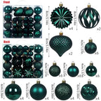 Christmas Tree Balls Ornaments Set, 48 Pcs Shatterproof Plastic Decorative Baubles Shiny Hanging Ball Ornaments for Xmas Tree Holiday Party Wedding Decoration, Dark Green - Image 2