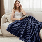 Bedsure Soft Twin Blanket for Bed Decor Gifts Navy Blue 60"x80" - Image 5