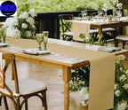 MDS® Pack of 25 Natural Burlap Table Runner, 12 x 108 Inch, Jute Vintage Rustic Farmhouse Boho Table Decor for Wedding Reception, Dining Table, Bridal Shower, Baby Shower & Holiday Party Decorations - Image 6