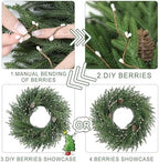 26 Inch Christmas Wreath, Christmas Wreaths for Front Door, Pine Wreath with Pine Cones Berries for Indoor Outdoor Wall Mantle Door Decor - Image 6