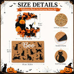 Thiccywoov 2 Pcs Halloween Black Cat Doormat and Wreath Sets for Front Door - Image 3