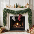 12FT Christmas Cedar Garland, Realistic Artificial Pine Greenery Garland with Flexible Wired Branches, Faux Holiday Garland for Mantle, Fireplace, Staircase, Table, Door, Indoor Outdoor Winter Decor by Unknown