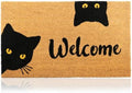 Coir Welcome Mat, Non-Slip, Welcome Cats, 17 x 29 in by AmaruDoorMats