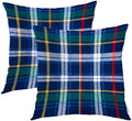 Batmerry Black Blue Throw Pillow Covers, Blue Scottish Tartan Red Decorative Pillow Covers Digital Printing Blended for Couch Sofa Bed Invisible Zipper 24X24 in(Set of 2) by Batmerry