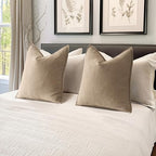 MIULEE Pack of 2 Khaki Euro Shams Chenille Pillow Covers 26x26 Inch - Image 5