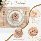 2 Cheesecloth Table Runners and 24 Napkins Set 10 FT Boho Cheese Cloth Table Runners 20 x 20 Inch Rustic Wrinkled Gauze Napkins for Wedding Birthday Baby Shower Party Decor (Champagne) - Image 3