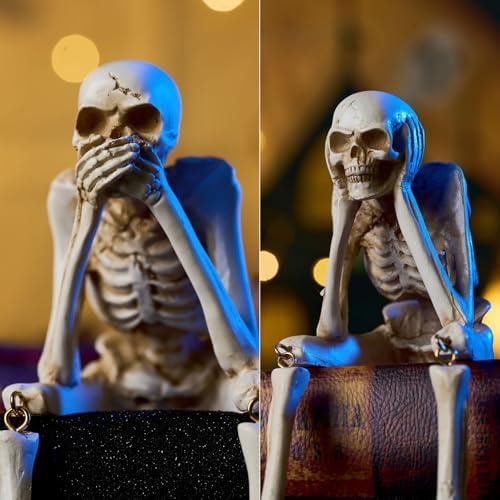 Skeleton Halloween Decorations Indoor, No Evil Resin Figurines - Image 5