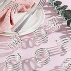 Napkin Rings Set of 24 Napkin Rings for Table Valentine's Day Wedding Christmas Decor (Silver, S) - Image 7