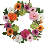 18 Inch Summer Wreaths for Front Door, Colorful Spring Summer Floral Wreath with Peony, Hydrangea and Greenery, Premium Artificial Wreath for Porch Wall Entryway Farmhouse Home Decor by BINFEN