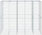 vidaXL Gabion Basket with Cover 98.4"x39.4"x78.7" Galvanized Iron - Image 5