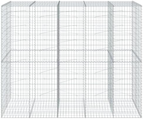 vidaXL Gabion Basket with Cover 98.4"x39.4"x78.7" Galvanized Iron - Image 5