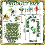 18 Pcs Jungle Party Decorations Back to School Classroom Rainforest Safari Tropical Hanging Birds Parrot Honeycomb Paper Cutouts Jungle Artificial Ivy Vines Garland for Hawaiian Luau Safari Decor - Image 2