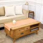 Solino Home Cotton Linen Dining Table Runner Peach Hemstitch, 14 x 60 in by SolinoHome