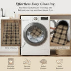 JTJ Easy Jute Kitchen Runner Rug 2'6" x 10', Black & Beige Plaid, Washable - Image 5