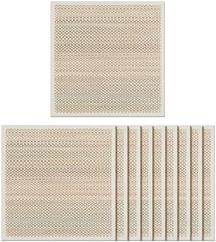 Hausattire Bamboo Placemats, Beige, Set of 10 by Hausattire
