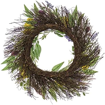 National Tree Company 22 inch Artificial Spring Wreath with Pansy Blooms, Lavender, and Assorted Blossoms, Realistic Floral Decoration for Front Door or Indoor Décor - Image 4