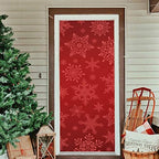 Qilmy Christmas Snowflakes Christmas Door Covers Front Door Christmas Decoration Washable Door Sign Banner Holiday Home Decorations 35X79 Inch - Image 6