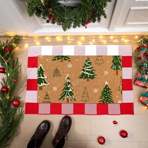 Moucuny 2 Pcs Christmas Coir Doormat Outdoor, Non Slip - Image 6