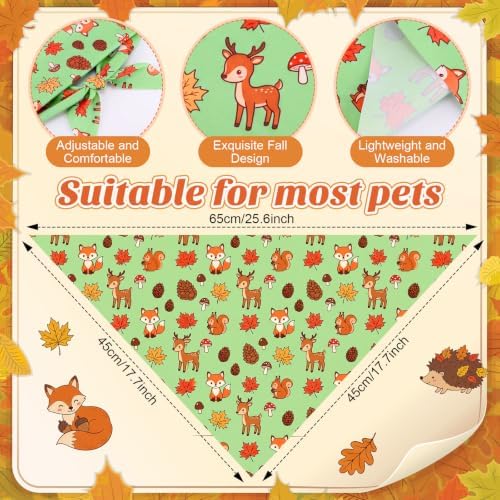 Abbylike 50 Pcs Fall Dog Bandanas Bulk Autumn Leaf Pumpkin Acorn Mushroom - Image 3