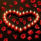 100 Pack Flameless LED Tea Lights Candles Flickering 200+ Hours Red by Biyanuo