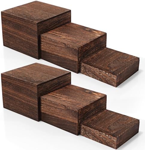 Barydat 6 Pcs Wood Display Risers Stackable Stand Box by home