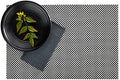 Restaurantware Amalfi 16 x 12 Inch Plastic Placemats Set Of 6 Basketweave Outdoor Placemats - Heat Tolerant No Stain Black And White Vinyl Table Placemats Waterproof Easy To Clean by Restaurantware