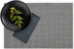 Restaurantware Amalfi 16 x 12 Inch Plastic Placemats Set Of 6 Basketweave Outdoor Placemats - Heat Tolerant No Stain Black And White Vinyl Table Placemats Waterproof Easy To Clean - Image 2