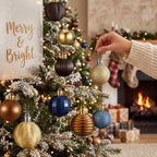 Lunmon 72 Pcs Christmas Ball Ornaments Bulk Navy Blue Coffee Brown Gold Copper Tree Ornament 1.57/1.97/2.36 Inch Shatterproof Matte Glitter Xmas Bauble Assorted Christmas Decor for Xmas Tree Home - Image 6