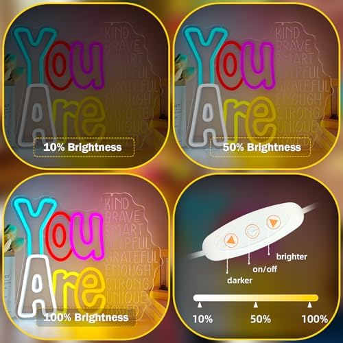 Motivational Neon Signs for Wall Decor You Are Kind Neon Light Sign Positive And Upward Quote Light Up Signs for Classroom Led Signs for Bedroom Wall Classroom Girls Room Wall Decor - Image 4
