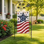 AceList Garden Flag Holder Stand, Wrought Iron 8-Prong, for 12x18 - Image 4