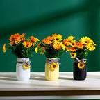 Lyrow 6 Pack Mason Jar Table Centerpiece Faux Christmas Berry Sunflower Lemon and Bell Kitchen Spring Summer Winter Farmhouse Decoration for Home Kitchen Tiered Tray Decoration(Sunflower Style) - Image 5