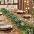6ft Real Touch Norfolk Pine Christmas Garland with Eucalyptus by Montekin
