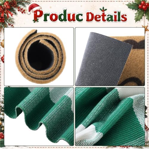 2pcs Christmas Welcome Mat for Front Door Layered Buffalo Plaid Outdoor Rug - Image 3