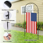 2 Pack Metal Garden Flag Holder Stand Scroll American Stand Yard Flag Pole Stake Fits Max 14 x 25 Inch for Outside House Garden Yard Lawn Patio Balcony Decor, No Flags Included - Image 3