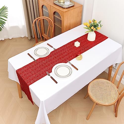 Sugargirl 10 Packs 12 x 72 inches Sequin Table Runner, Glitter Red Table Runner for Birthday Party Supplies Wedding Holiday Celebration Event Decorations - Image 2