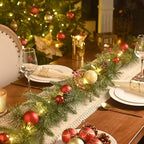 Valery Madelyn 9 Ft Christmas Garland with Lights for Mantle Red Gold - Image 3