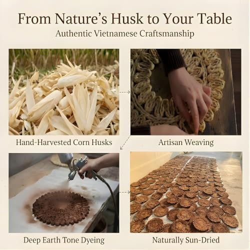 Circorn 13.8 Inch Round Woven Placemats Set of 4 - Image 2