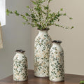 Ceramic Flower Vase Set for Home Decor, Vintage Green Vase (6+8+10 Inch) by SUREYUESI