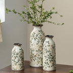 Ceramic Flower Vase Set for Home Decor, Vintage Green Vase (6+8+10 Inch) by SUREYUESI