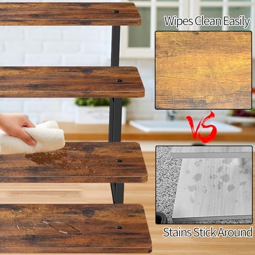 Lily Cupcake Stand for 50 Cupcakes, 2 PACK Wooden Dessert Table Display Set for Wedding Cupcake Tower, Stepped Tiered Tray Stand 4 Tier Risers Display Stands Serving Trays for Party Market Display - Image 4