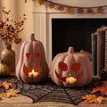 Tioncy Halloween Decor Terracotta Jack O Lantern Pumpkin Decor,Brown by Tioncy
